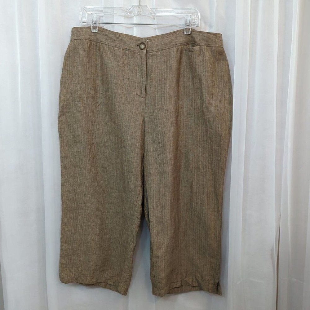 J Jill Pants Womens Genuine Fit Below Waist Linen Blend Crop‎ Size 18P